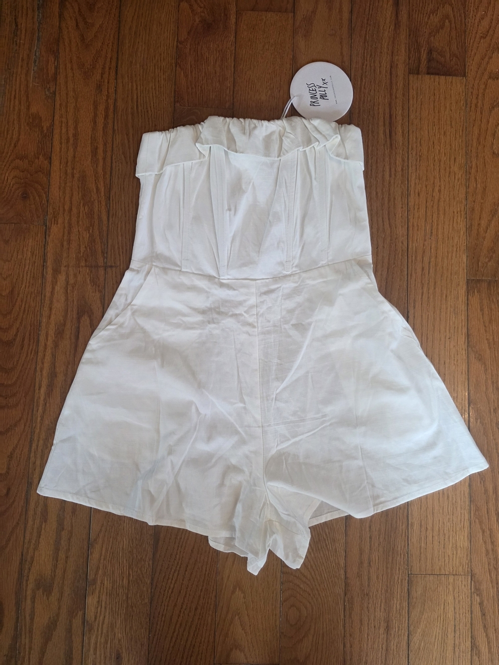Princess Polly White Strapless High-Waist Romper - Picture 1 of 7
